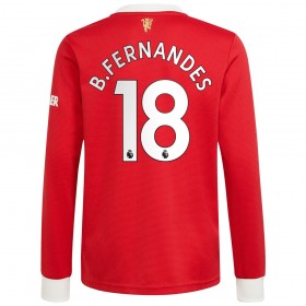Camisetas Manchester United Bruno Fernandes 18 Primera Equipacion 2021/2022 Manga Larga